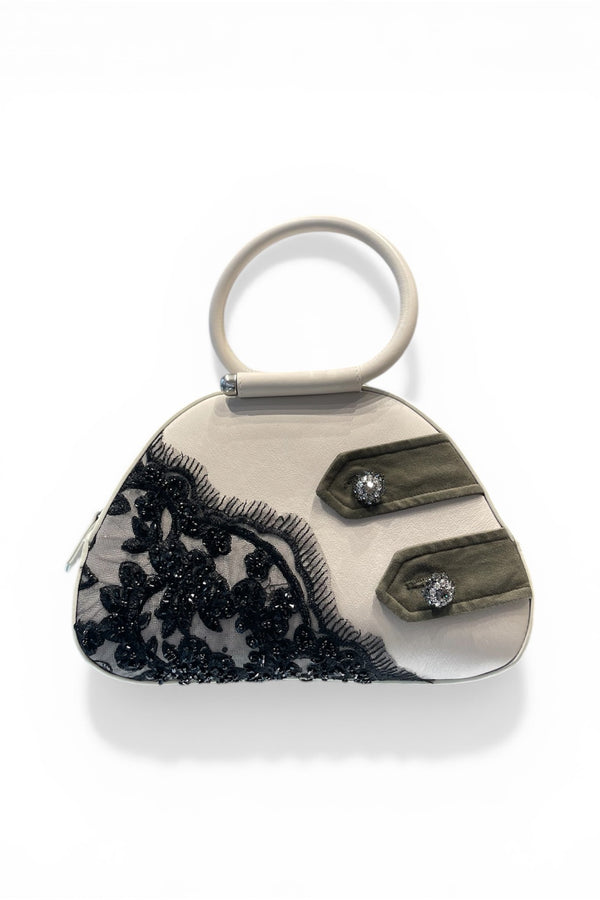 Ivory Caragol Bag with Lace