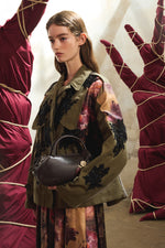 Parka with Beaded Floral Embroidery