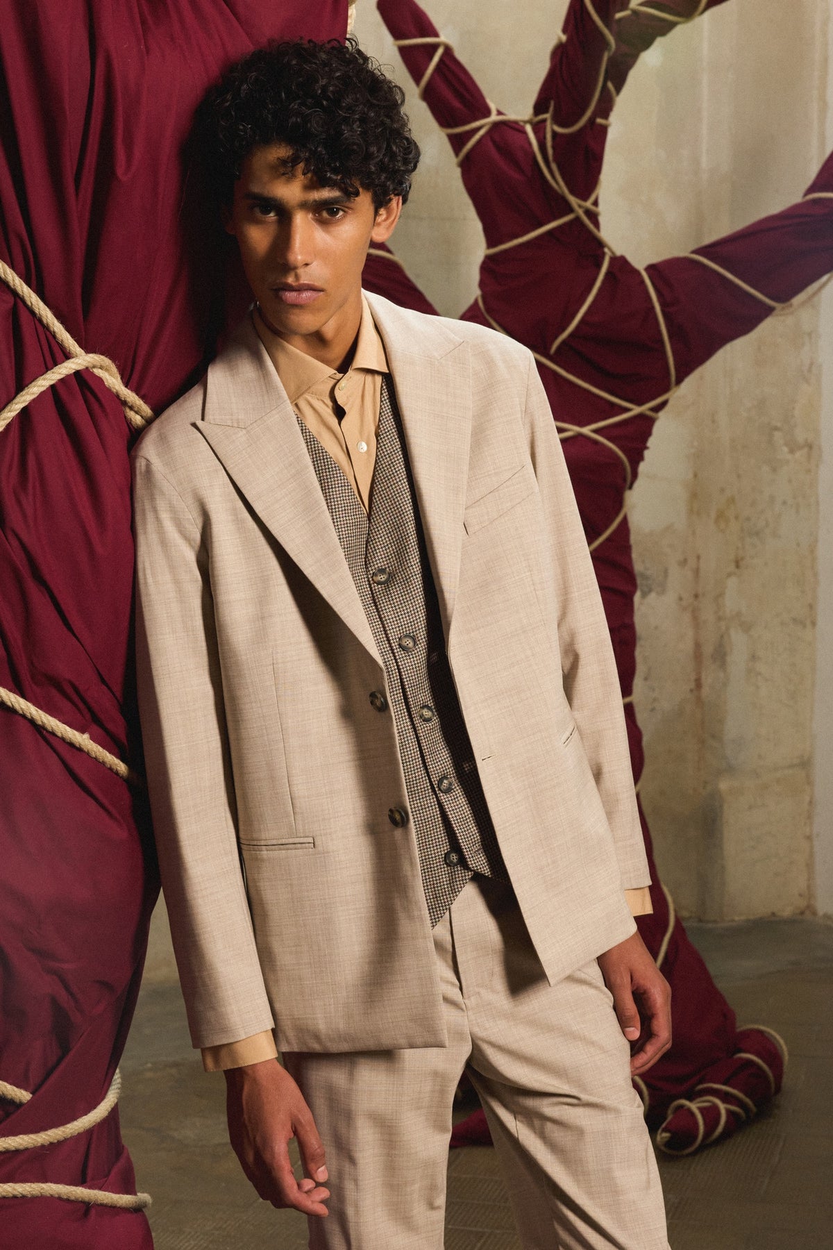 Mélange Single-Breasted Blazer