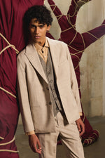 Mélange Single-Breasted Blazer