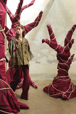 Rose Embroidered Cotton Parka