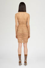 Beige Stretch Lace Dress