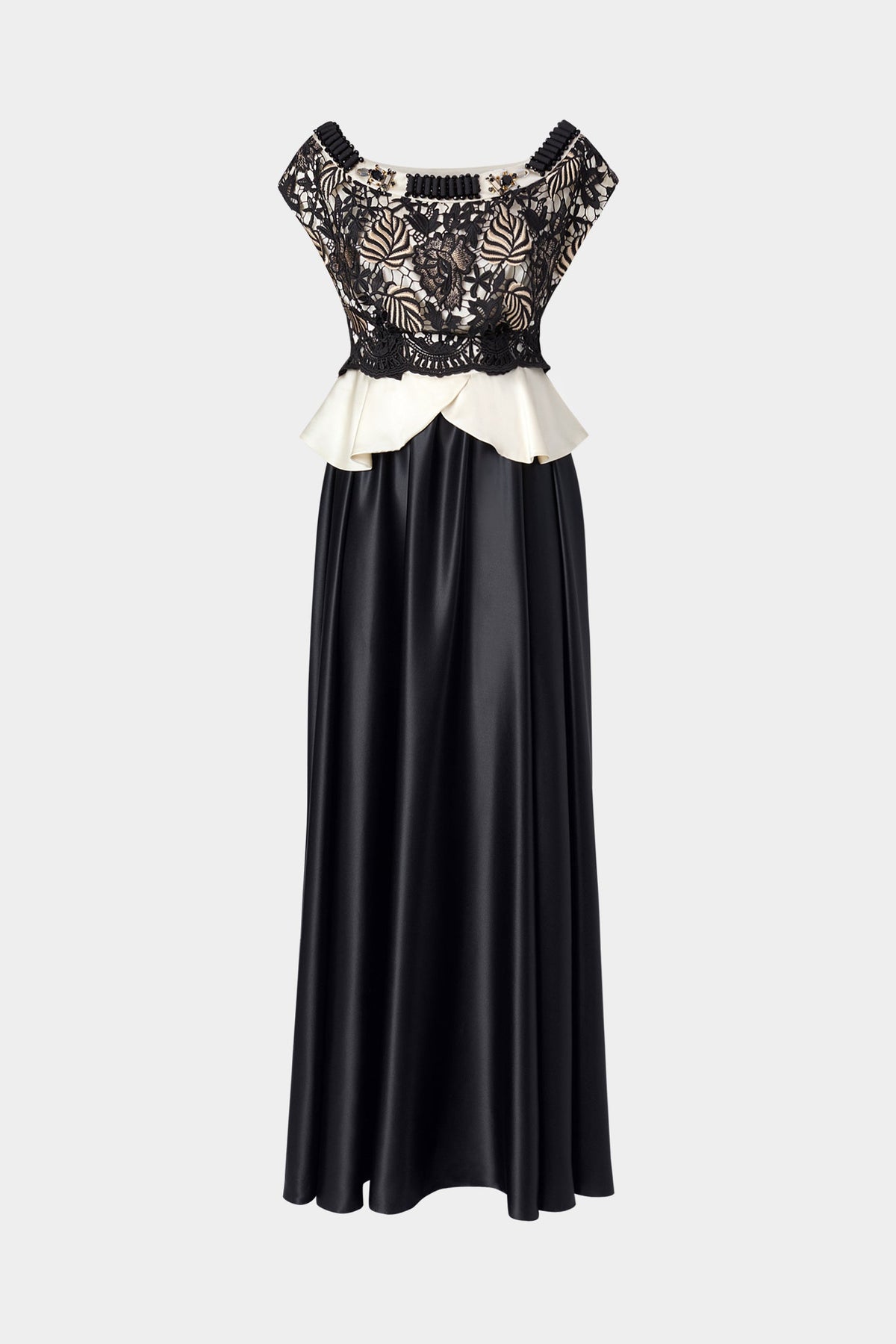 Lace Bodice Silk Dress