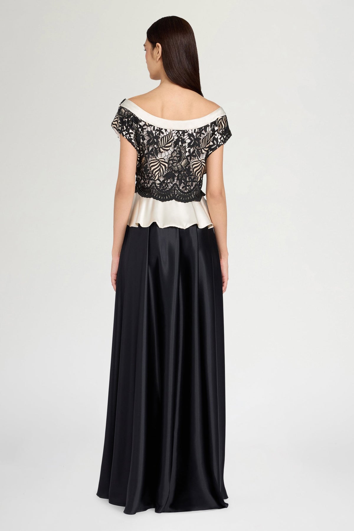 Lace Bodice Silk Dress