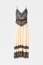Long Slip Dress with Lace Details