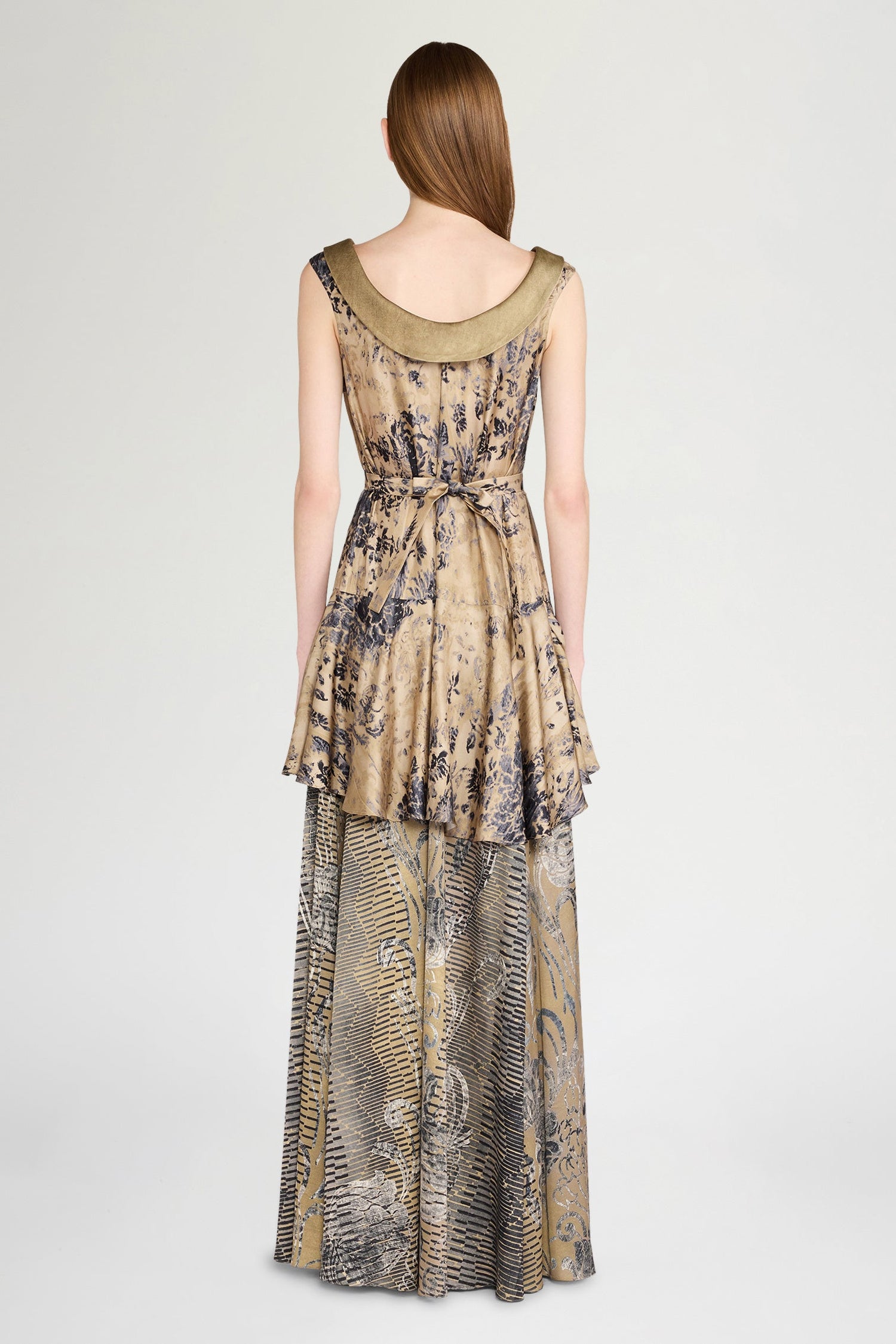 Sleeveless Long Ruffled Shirt Dress