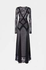 Long Sleeve Lace Sheer Dress