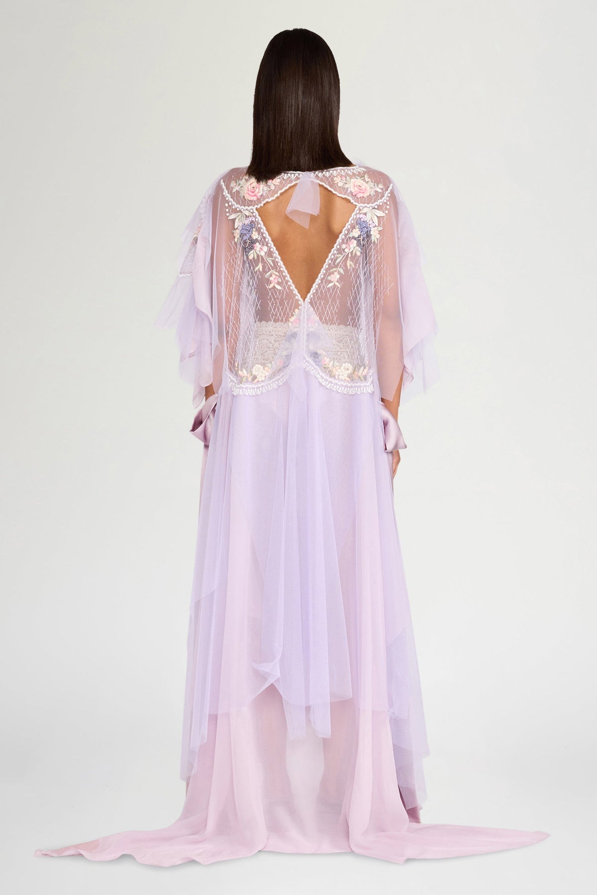 Lilac Floral Embroidered Dress