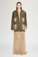 Gold Floral Lace Dress