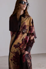 Painterly Rose Silk Chemisier Dress