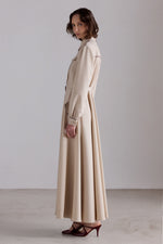 Beige Belted Shirt Dress
