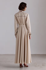 Beige Belted Shirt Dress