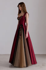 Bordeaux Floral Couture Gown