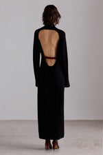 Open-Back Turtleneck Dress