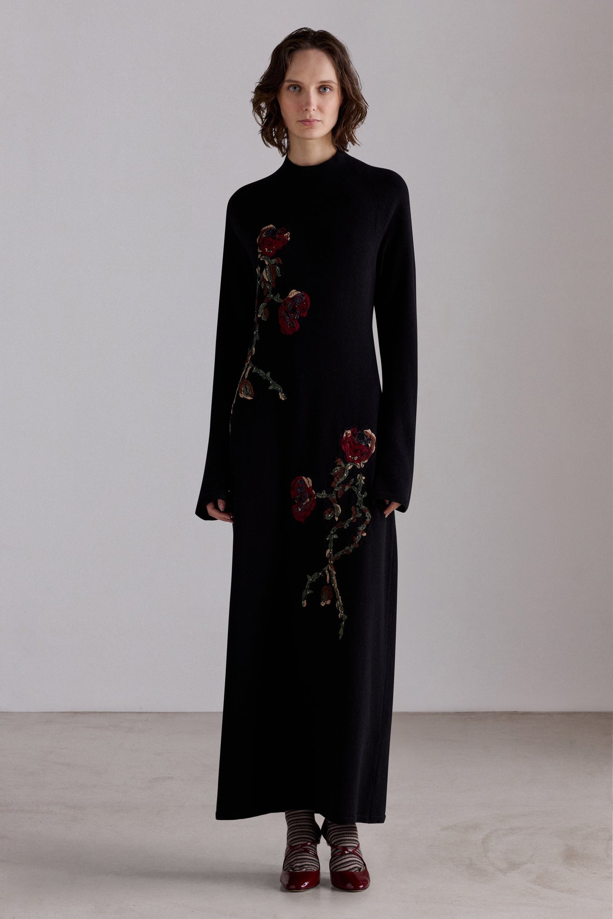 Open-Back Turtleneck Dress