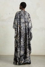 Floral Print Draped Maxi Dress