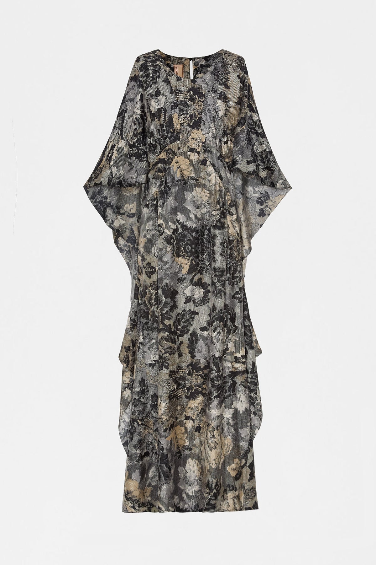 Floral Print Draped Maxi Dress