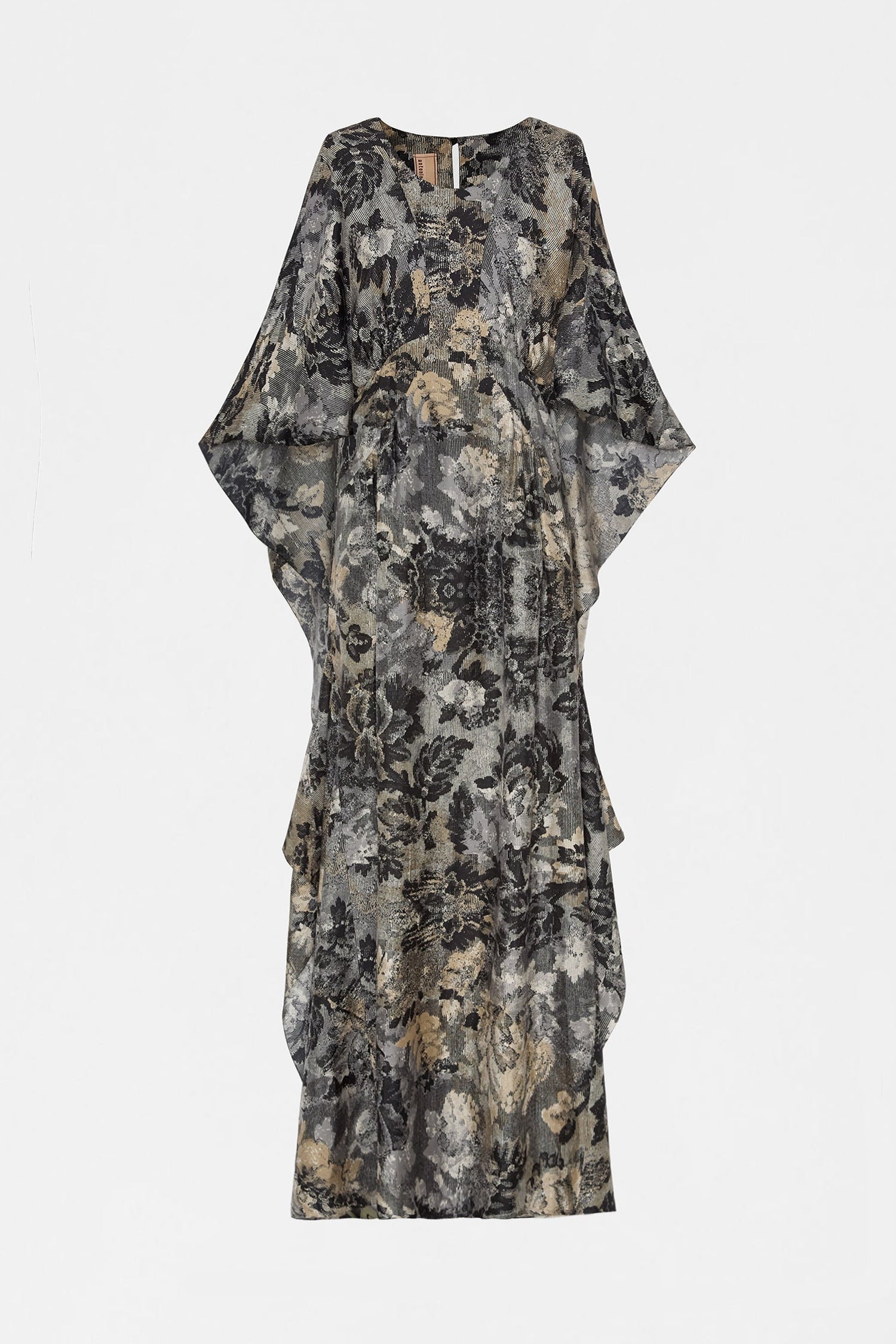Floral Print Draped Maxi Dress
