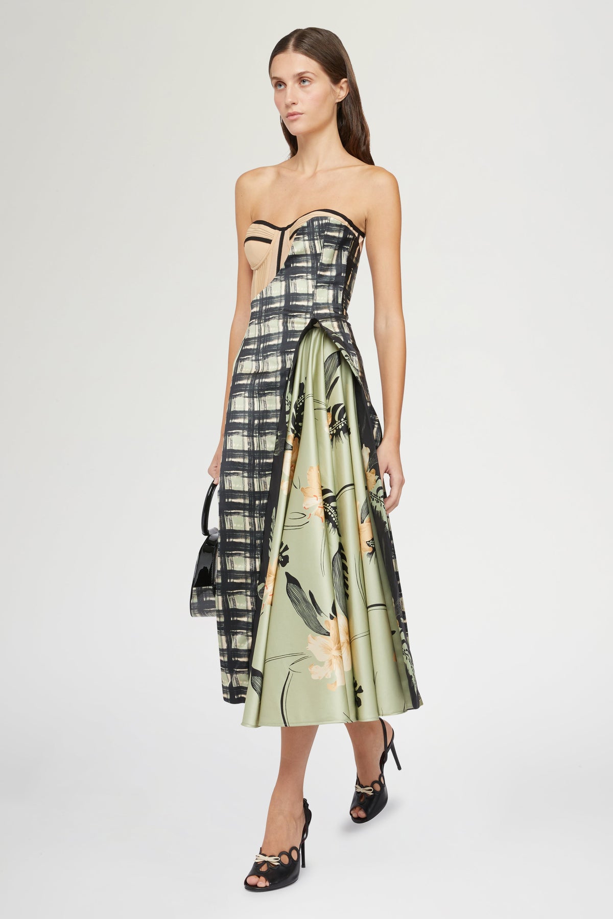 Bustier Dress Ibiscus Print