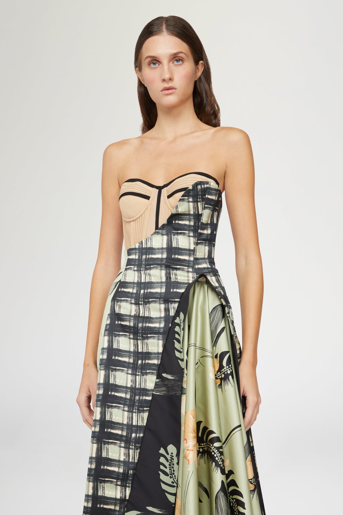 Bustier Dress Ibiscus Print