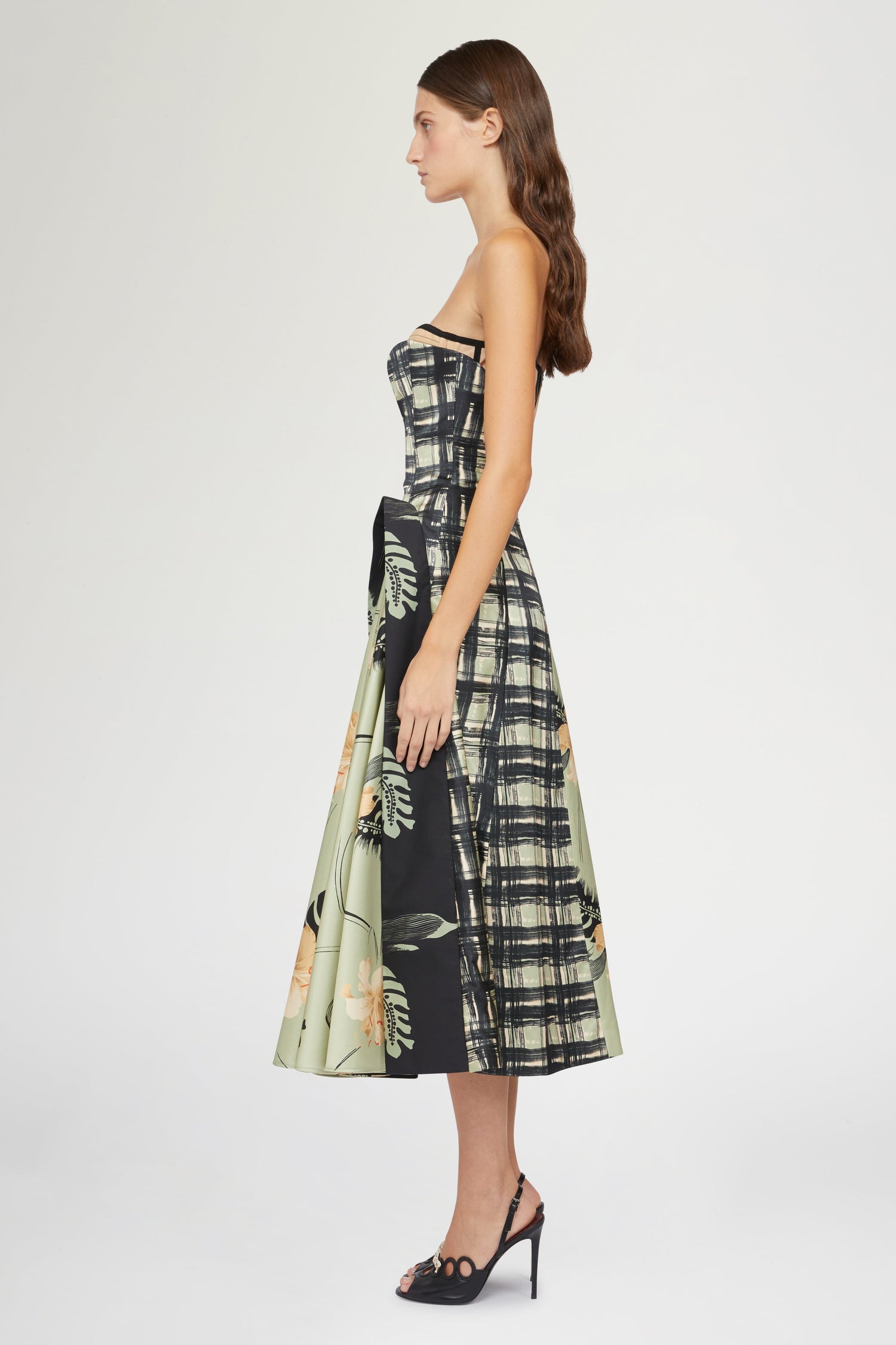 Bustier Dress Ibiscus Print