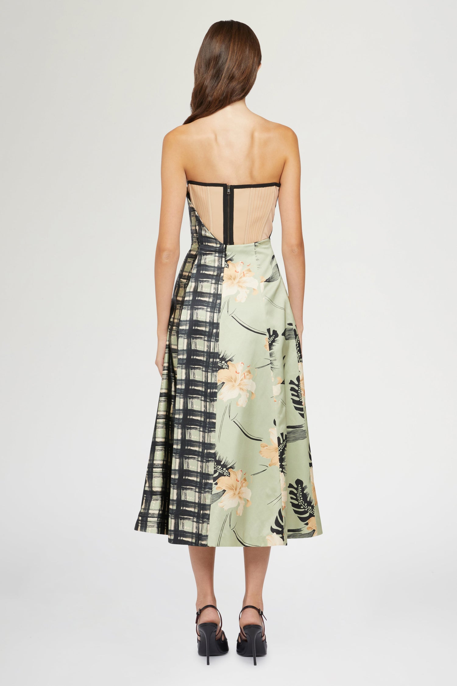 Bustier Dress Ibiscus Print