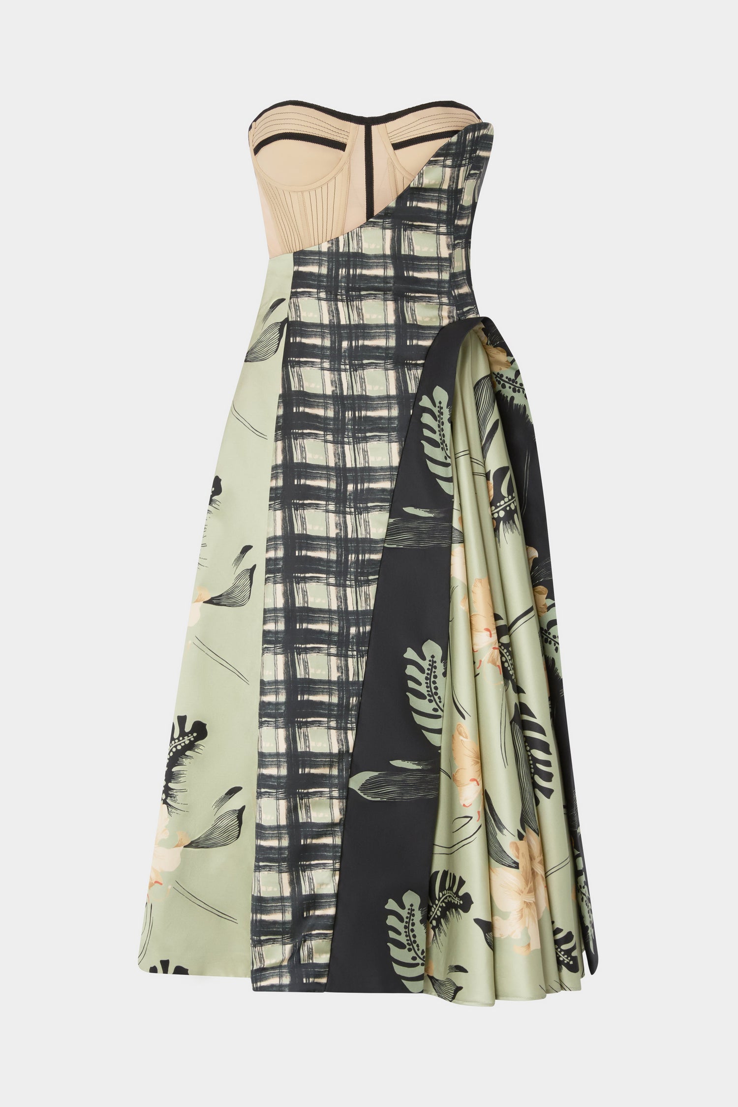 Bustier Dress Ibiscus Print