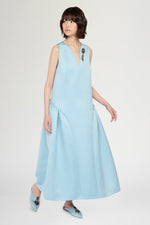 Flared Dress with Side Ruffles