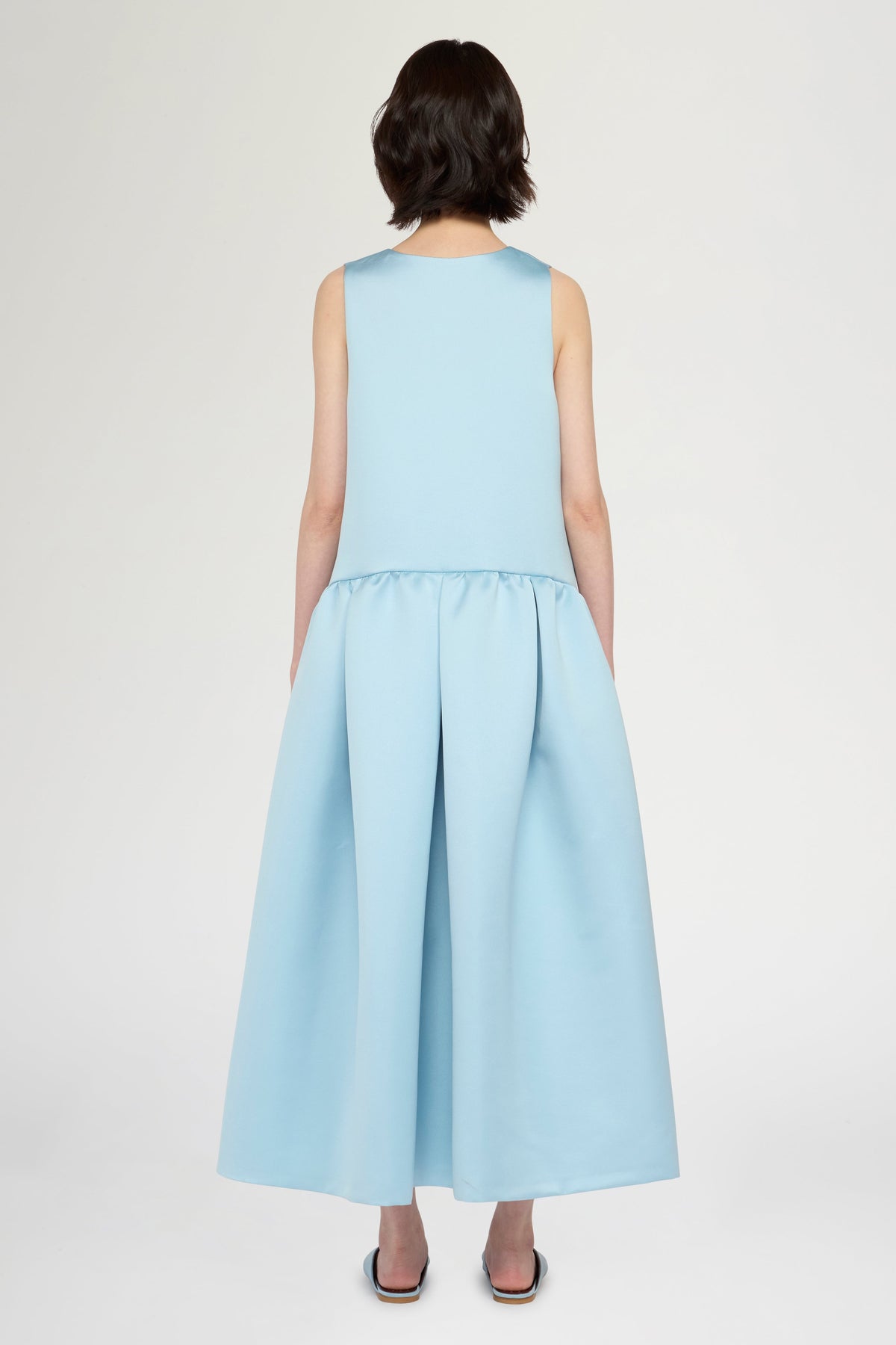 Flared Dress with Side Ruffles