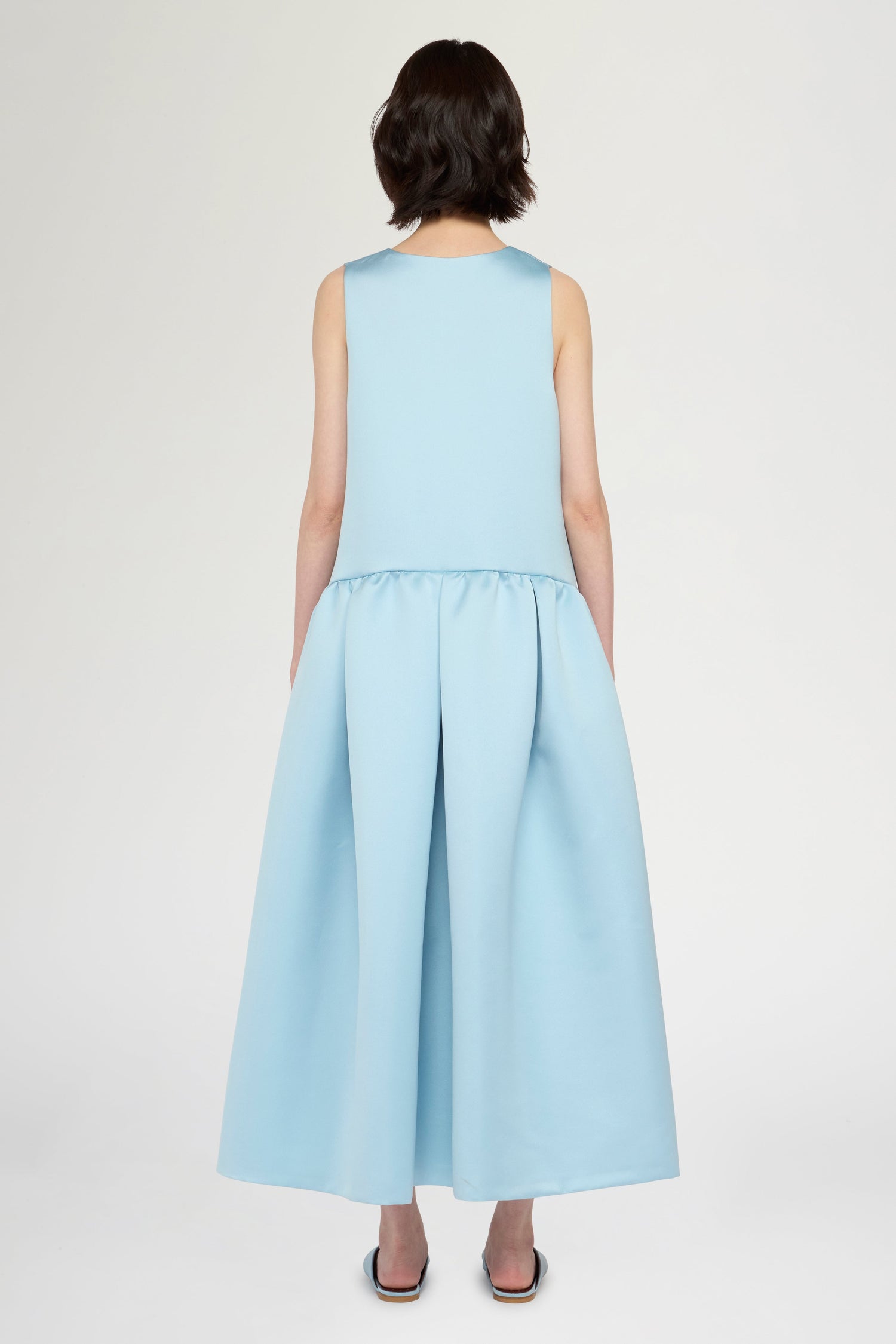 Flared Dress with Side Ruffles