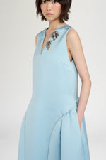 Flared Dress with Side Ruffles
