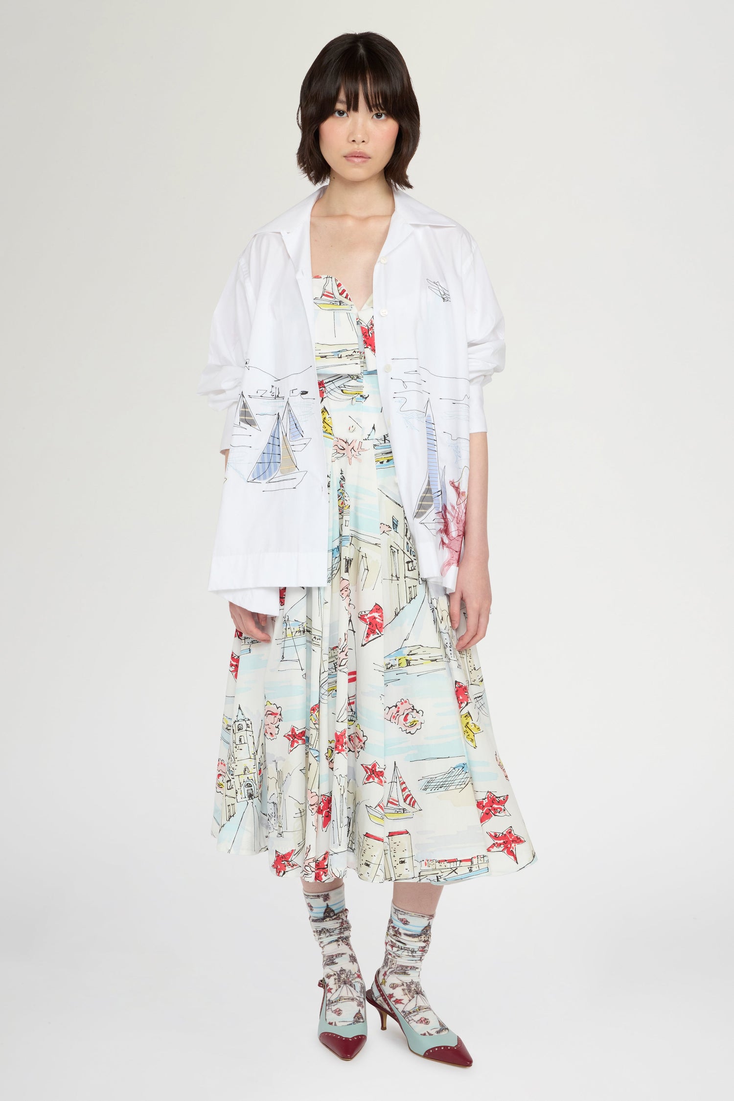 Alghero Print Bustier Dress