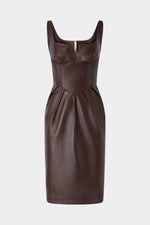 Midi Leather Sheath Dress