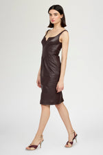 Midi Leather Sheath Dress