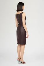 Midi Leather Sheath Dress