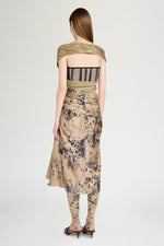 Gold Shawl Bustier Dress