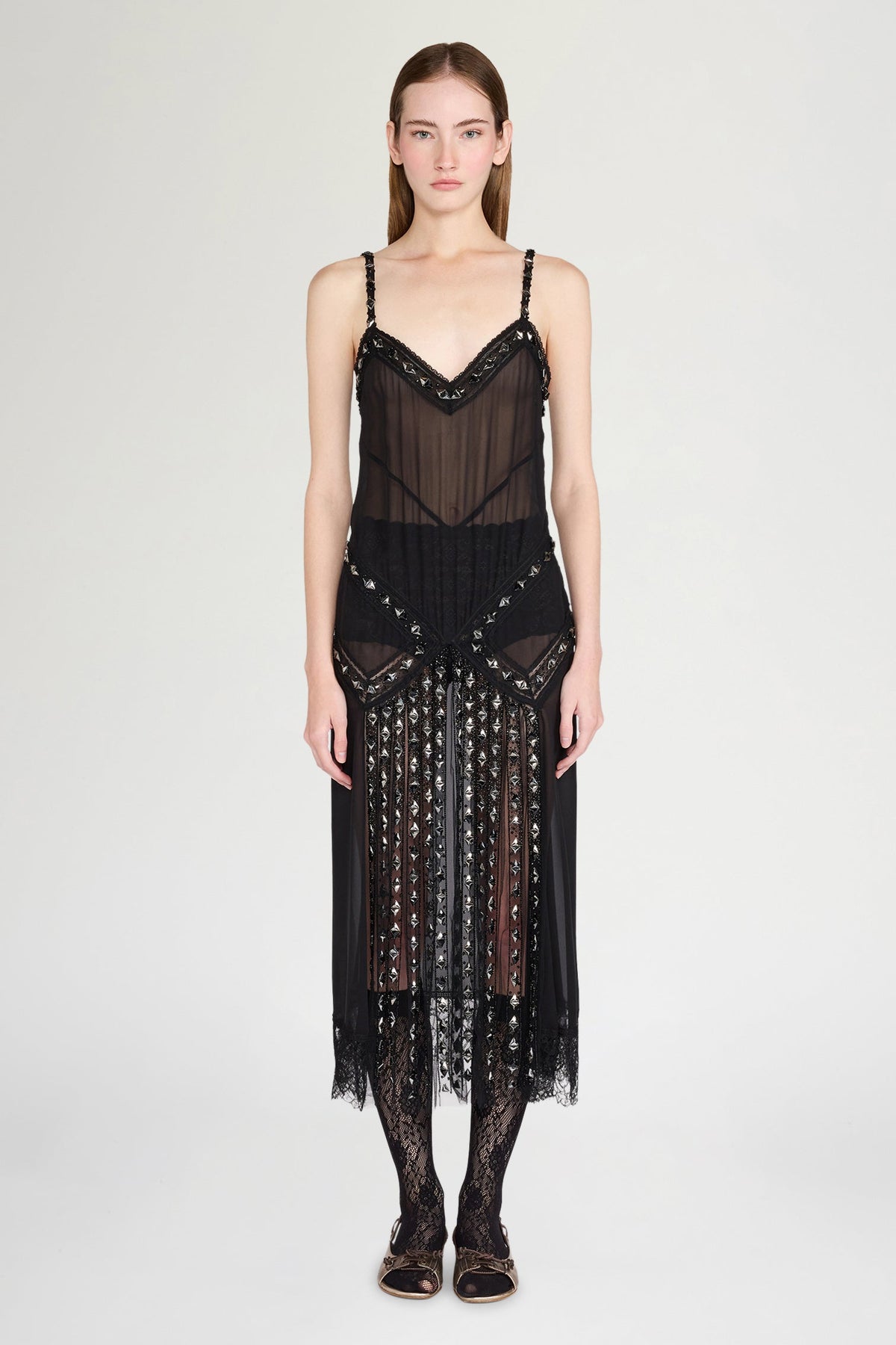 Black Jewel Slip Dress