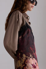 Painterly Rose Silk Slip Dress