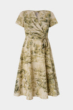 Botanical Wrap Midi Dress