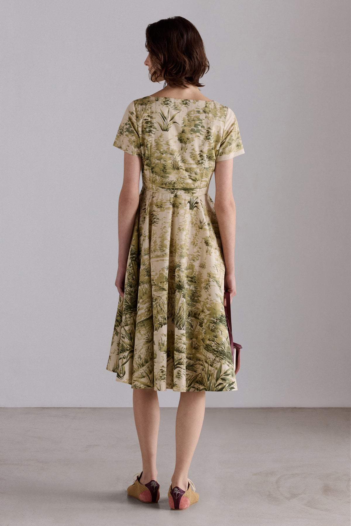 Botanical Wrap Midi Dress