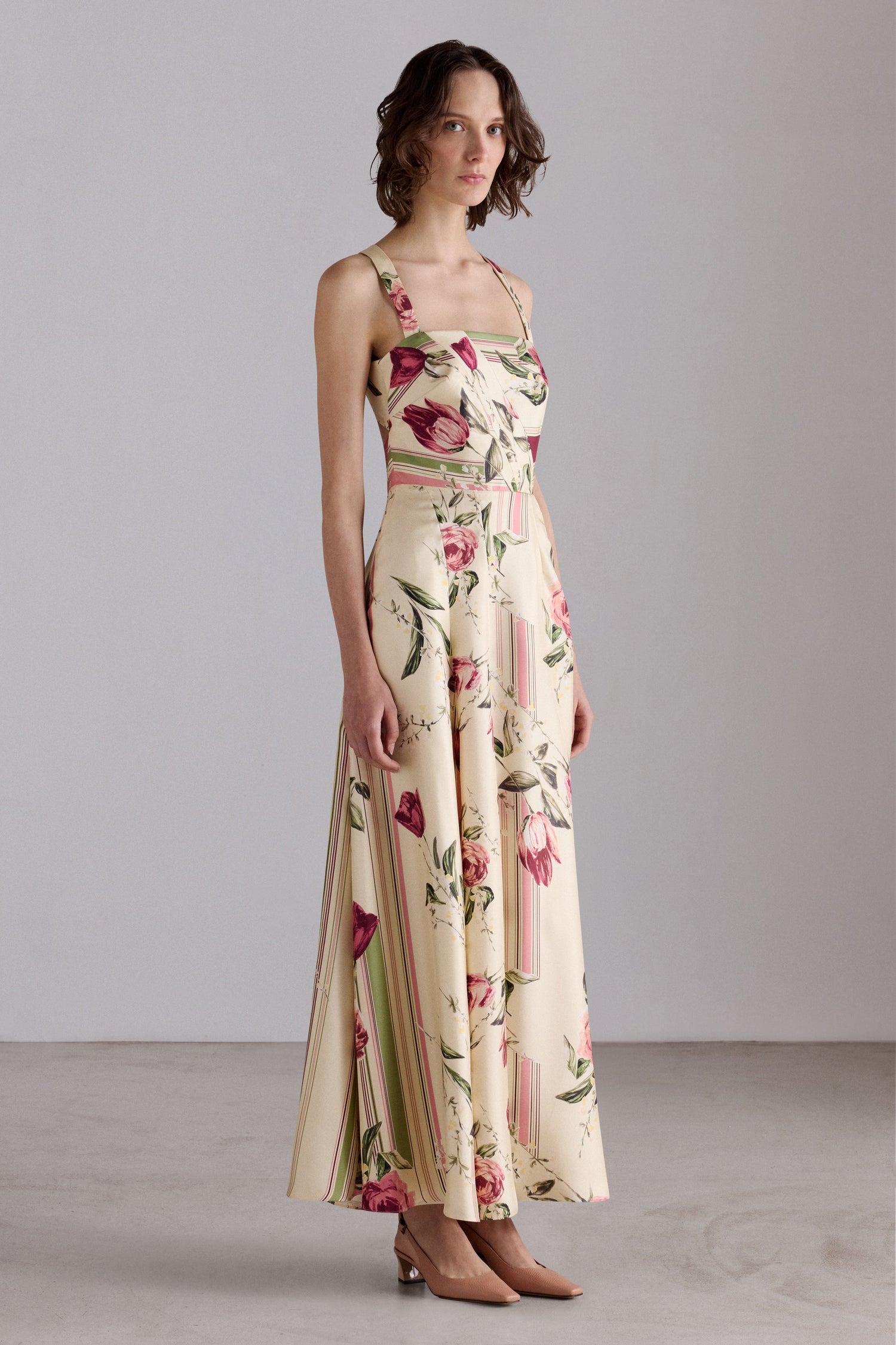 Rose and Tulip Silk Dress