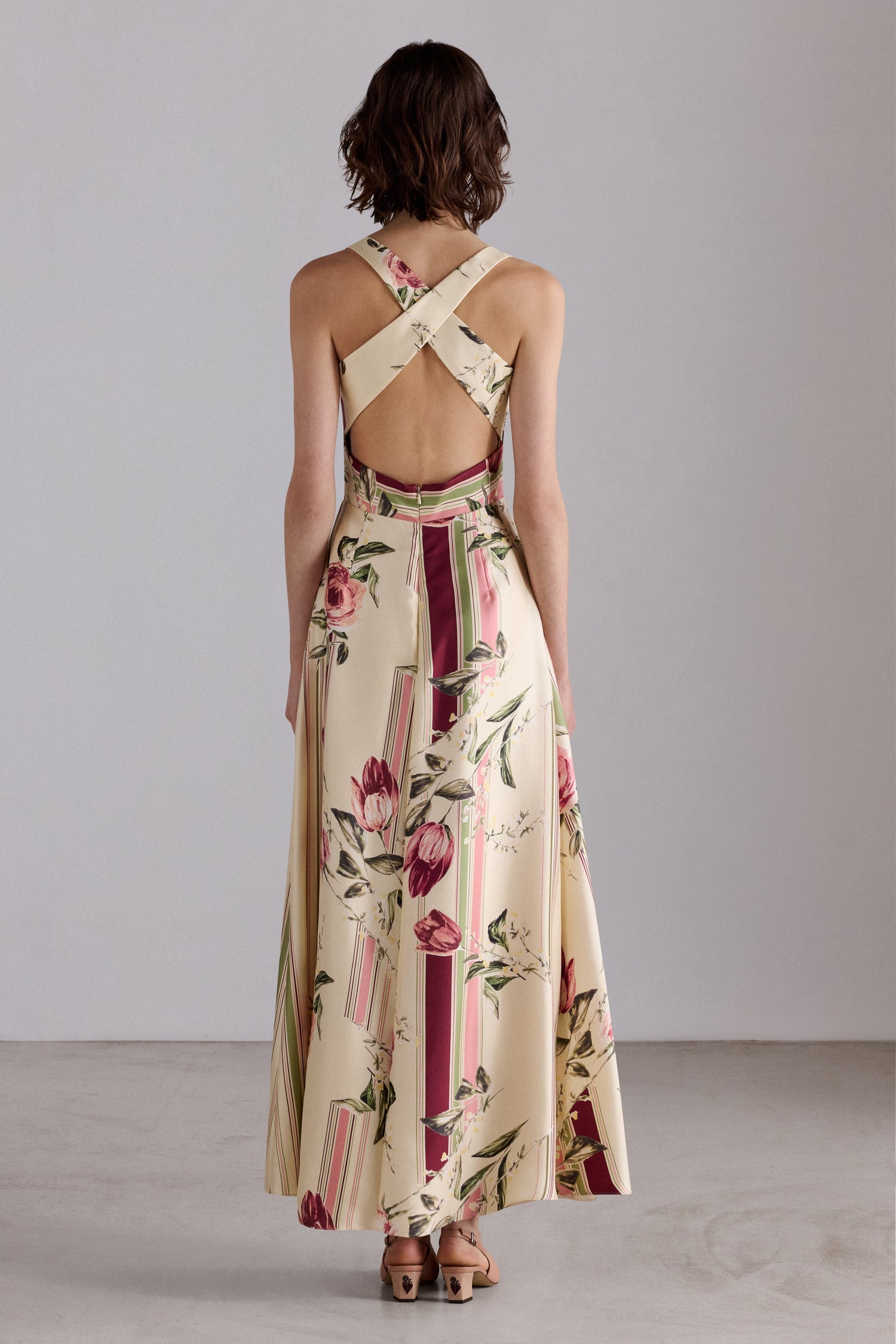 Rose and Tulip Silk Dress