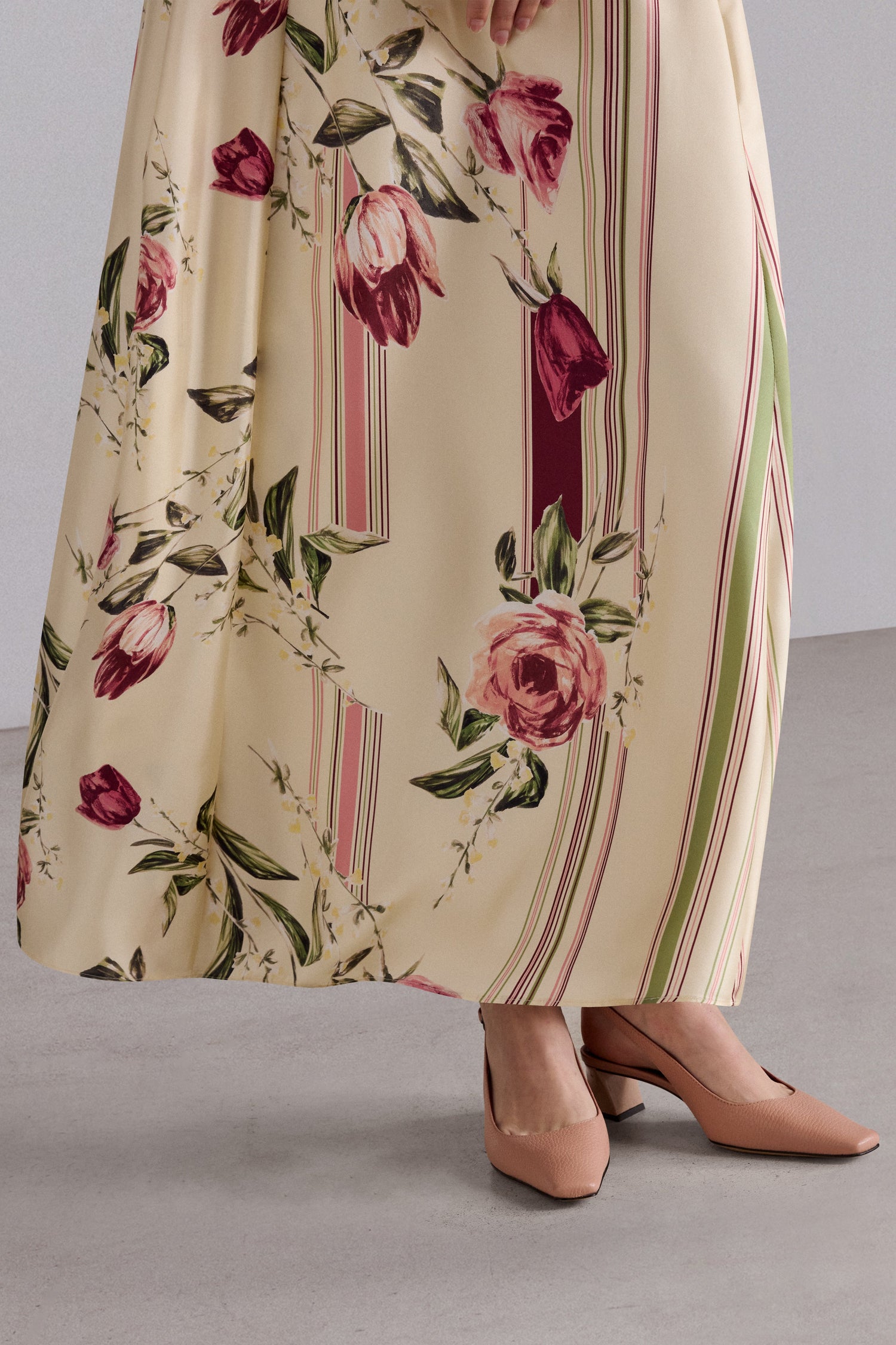 Rose and Tulip Silk Dress