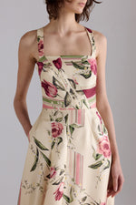 Rose and Tulip Silk Dress