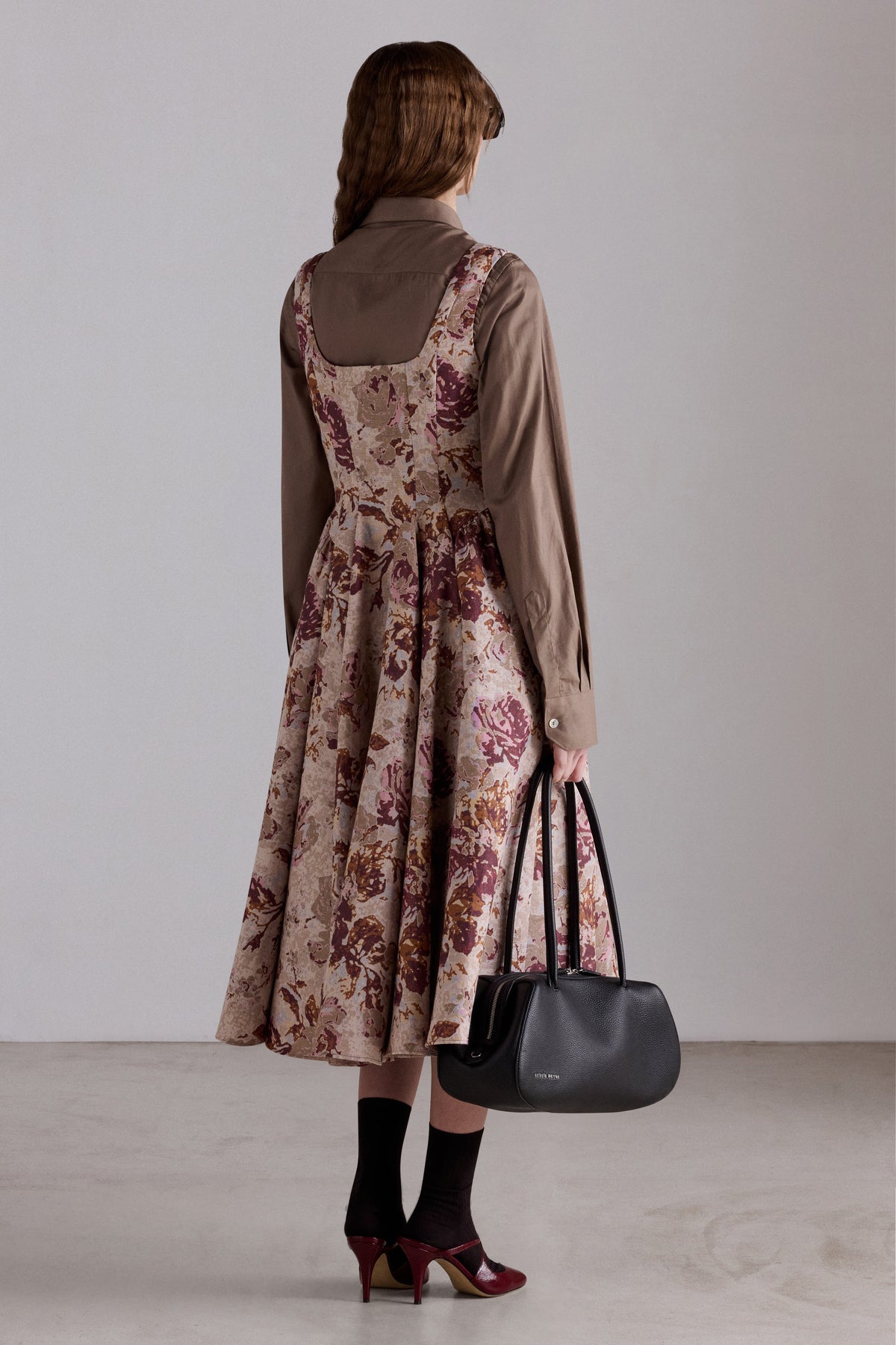 Rose Jacquard Midi Dress