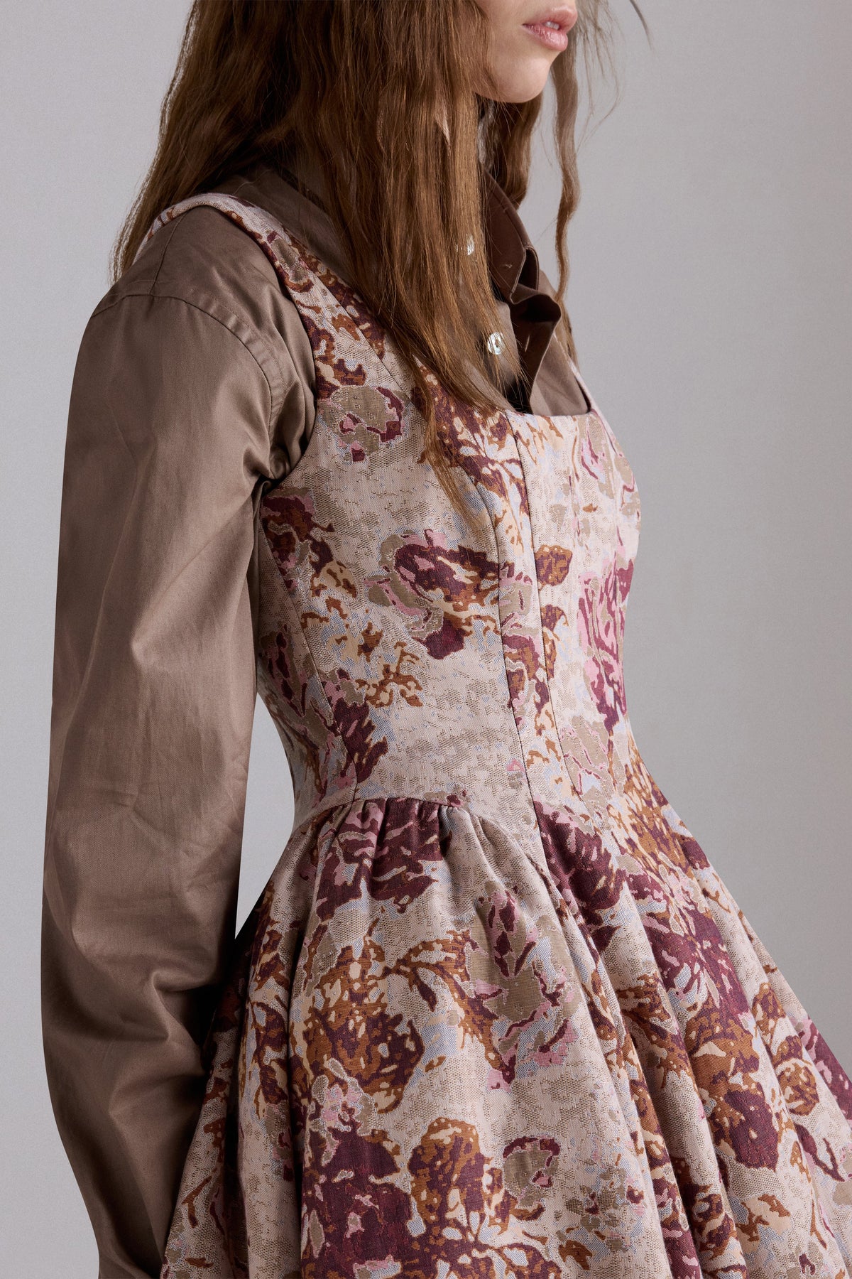 Rose Jacquard Midi Dress