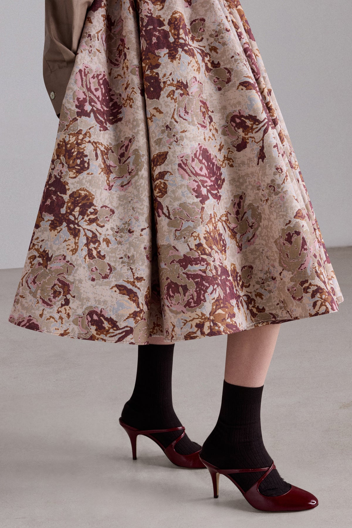 Rose Jacquard Midi Dress