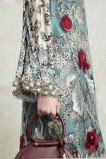 Midi Tunic Dress With Embroidered Foulard Print