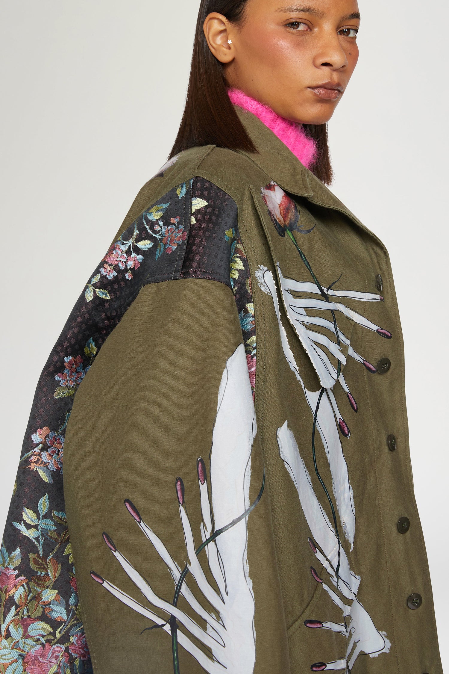 Parka with Painted Roses & Hands