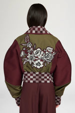 Parka Bomber with Floral Jacquard Details